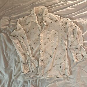 VINTAGE PICCADILLY WOMENS BUTTON UP MEXICAN MADE SOFT PRINT L (Small fit)